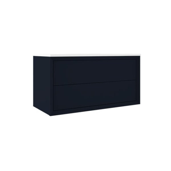 Adema Prime Core Wastafelonderkast - 100x55x45cm - 2 lades - Push to open - MDF - mat marine blauw 70870