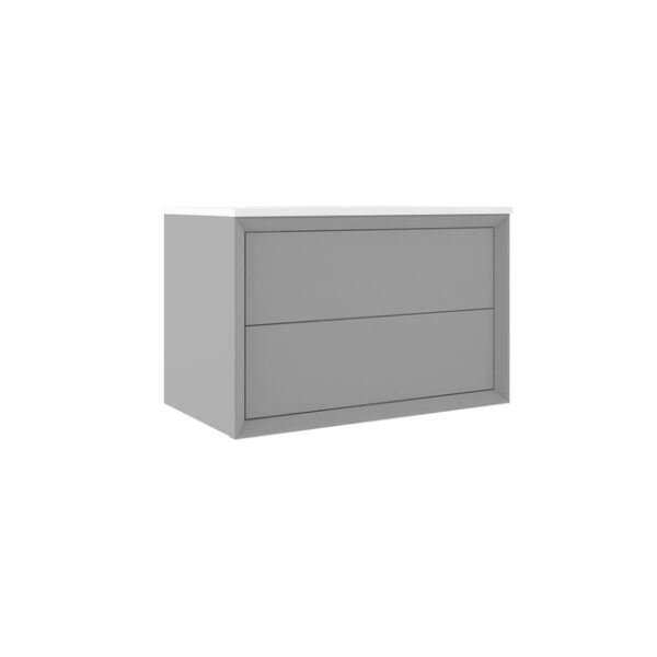 Adema Prime Core Wastafelonderkast - 80x55x45cm - 2 lades - Push to open - MDF - mat greige (grijs) 70879