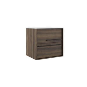 adema prime essential wastafelonderkast 59.5x55x45.5cm 2 lades standaard greep mdf noten hout sw892659