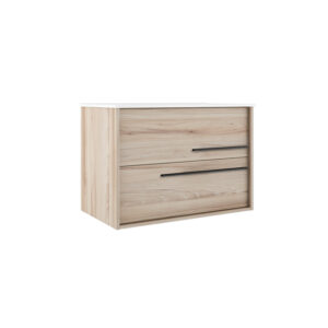 adema prime essential wastafelonderkast 79.5x55x45.5cm 2 lades standaard greep mdf beech hout sw892663