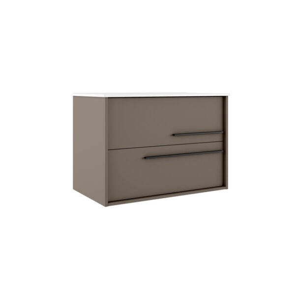 adema prime essential wastafelonderkast 79.5x55x45.5cm 2 lades standaard greep mdf taupe sw892665