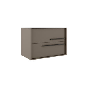 Adema Prime Essential Wastafelonderkast - 99.5x55x45.5cm - 2 lades - Standaard greep - MDF - taupe AQUA_100_Quarzo