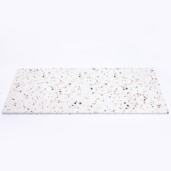 adema tops topblad 120.5x1.8x46cm 2 afvoeren zonder kraangaten terrazzo sw915234