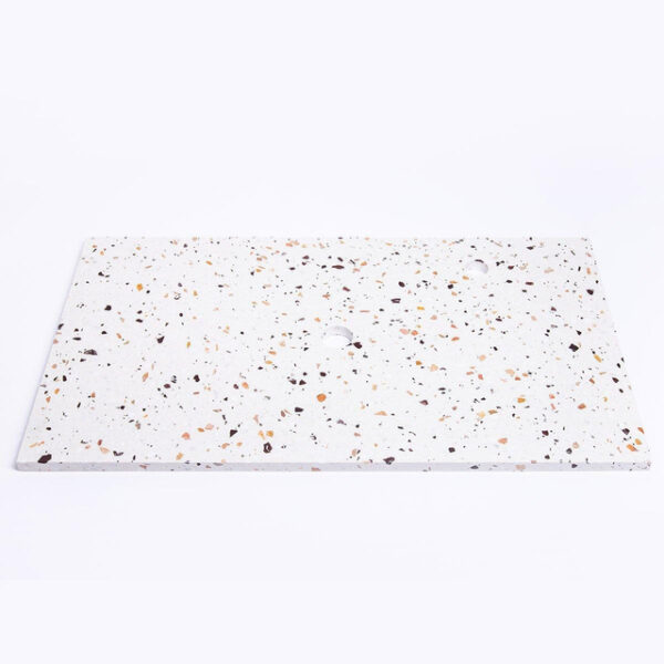 Adema Tops Topblad - 80.5x1.8x46cm - 1 afvoer - 1 kraangat - Terrazzo SW915230