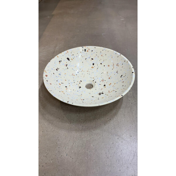 Adema Waskom 42x42x12cm - rond - terrazzo crème OUTLETSTORE Terrazzo 420x120 round