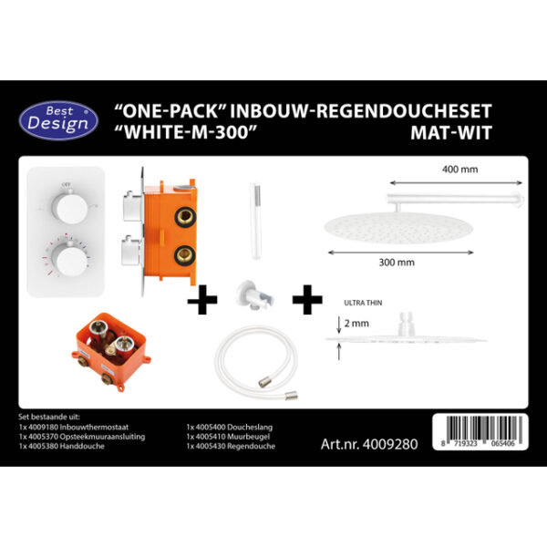 best design one pack inbouw regendoucheset white m 300 mat wit sw373899