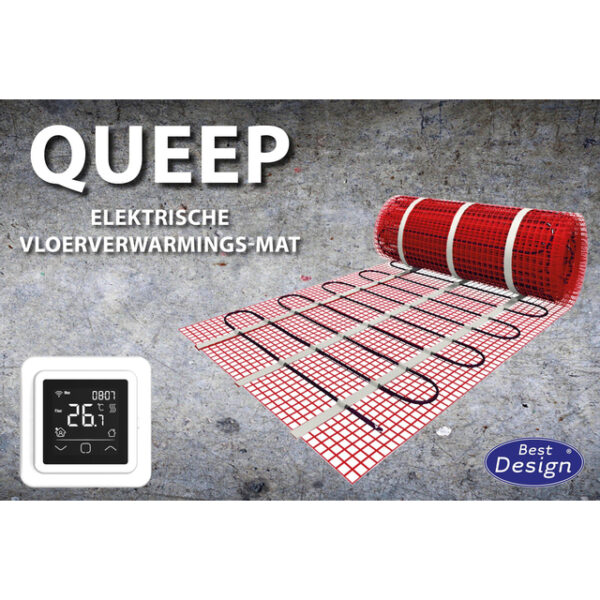 Best Design queep elektrische vloerverwarmingsmat 10.0 m2 set digitale WiFi thermostaat 4002300