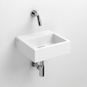 clou flush 1 fonteinset 28x27x9cm zonder kraangat met plug keramiek wit inclusief kraan en sifon chroom sw732256