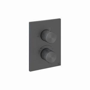 Crosswater 3ONE6 Inbouwthermostaat - thermostatisch - 2 functies - met inbouwdeel - slate (gunmetal) TSCB1500LBPST