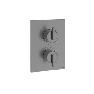 Crosswater 3ONE6 Inbouwthermostaat - thermostatisch - 3 functie - met inbouwdeel - slate (gunmetal) TLCB2500LBPST