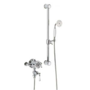 Crosswater Belgravia glijstangset met opbouwkraan en 1 standen handdouche chroom BEL_EXPOSED1