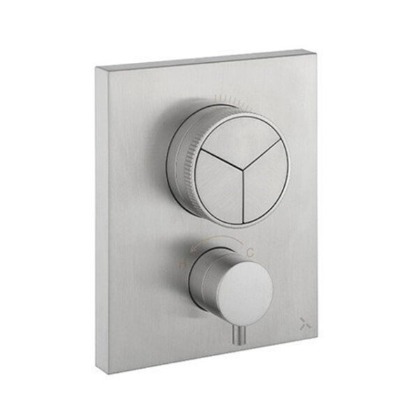 crosswater crossbox inbouw douchekraan thermostatisch 3 functies inclusief inbouwdeel geborsteld rvs sw815962