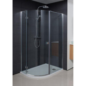 Crosswater Design New douchecabine kwartrond 100x80x195cm 1 draaideur zilver profiel helder glas DQSSC10X8+