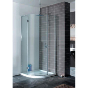 Crosswater Design New douchecabine kwartrond 80x80x195cm 1 draaideur zilver profiel helder glas DQSSC0800+