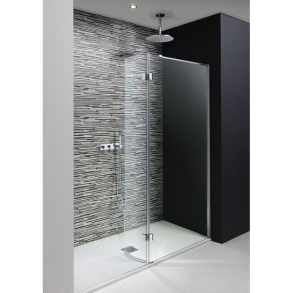 Crosswater Design New inloopdouche met draaibare zijwand 100x195cm zilver profiel helder glas DWQSC1400+