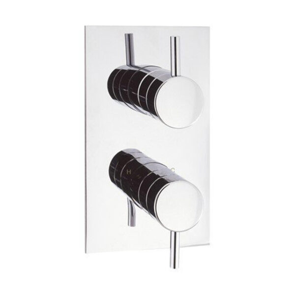 Crosswater Fusion douchekraan thermostatisch 21.5x12cm 2 functies met omstel inclusief inbouwdeel chroom sw639947/sw639983