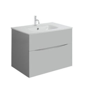 crosswater glide ii badkamermeubelset 70x45x52cm 2 lades greeploos softclose storm grey kraangat wit sw892054