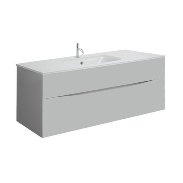 crosswater glide ii badmeubelset 100x45x52cm 2 lades greeploos wastafel ice white 1 kraangat storm grey sw876797