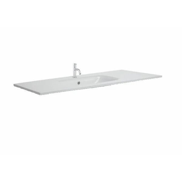 crosswater glide ii wastafel inbouw 100x45cm 0 kraangaten glas ice white sw487193