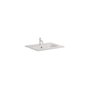 Crosswater Glide II Wastafel inbouw - kraangat - 50x45x1cm - glas - wit GL0511SIW+