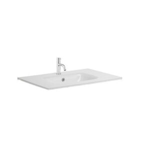 Crosswater Glide II Wastafel inbouw - kraangat - 70x45x1cm - glas - wit GL0711SIW+