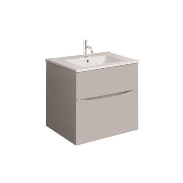 crosswater glide ii wastafelonderkast 50x45x52cm 2 lades greeploos storm grey sw487199