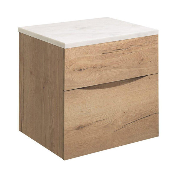 Crosswater Glide II Wastafelonderkast - 50x45x52cm - 2 lades - greeploos - windsor oak GL5000DWO+