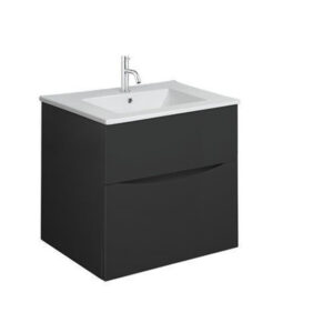 Crosswater Glide II Wastafelonderkast - 50x45x52cm - 2 lades - greeploos - zwart mat GL5000DBM+