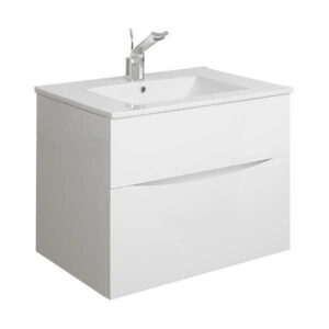 crosswater glide ii wastafelonderkast 70x45x52cm 2 lades greeploos softclose glans wit sw487233