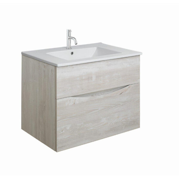 Crosswater Glide II Wastafelonderkast - 70x45x52cm - 2 lades - greeploos - softclose - nordic oak GL7000DNO+