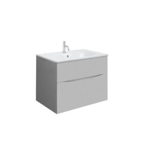 Crosswater Glide II Wastafelonderkast - 70x45x52cm - 2 lades - greeploos - softclose - storm grey GL7000DSG+