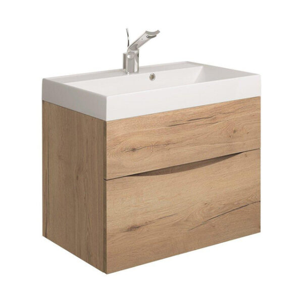 crosswater glide ii wastafelonderkast 70x45x52cm 2 lades greeploos softclose windsor oak sw487207