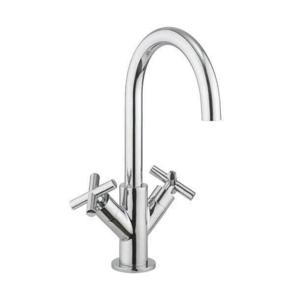 Crosswater MPRO Crosshead Wastafelkraan met ronde uitloop en kruisgreep Cchroom PRC110DNC