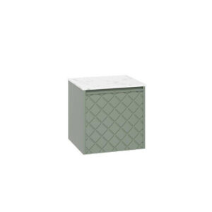 Crosswater Vergo Badkamermeubelset - 49.8x47.6x45.5cm - wastafelblad marble effect - 1 lade - sage green SW876328 SW487274