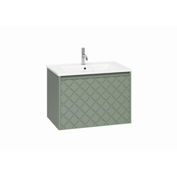 Crosswater Vergo Wastafelonderkast - 69.8x47.6x45.5cm - softclose - MDF Sage green VG7000DSGR