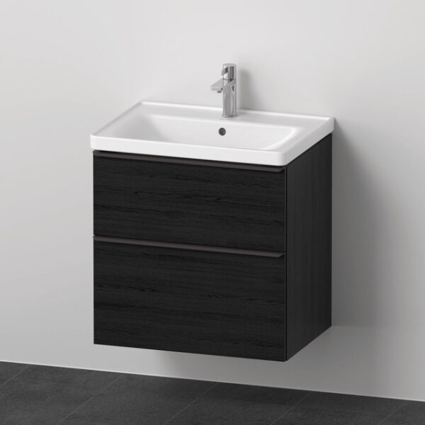 Duravit D-Neo badkamermeubelset onderkast 65x20x48cm 2 laden softclose incl. wastafel zwart eiken mat DE012001616