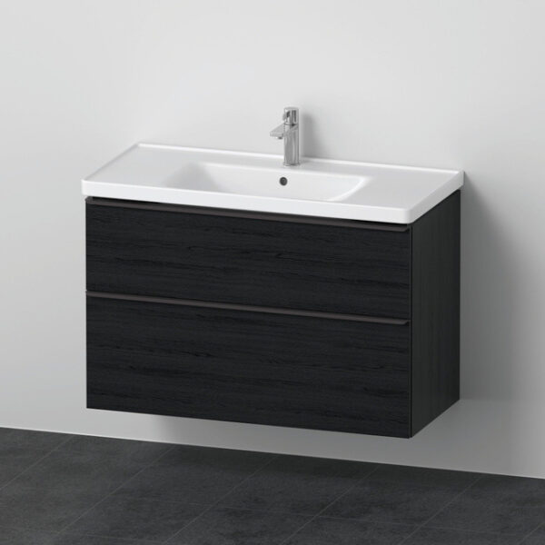 duravit d neo meubelset m. wastafelonderbouwkast m. 2 laden m. softclose 100x20x48cm incl. wastafel zwart eiken mat sw642217