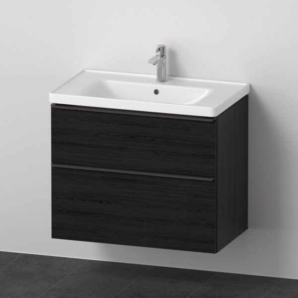 Duravit D-Neo meubelset m. wastafelonderbouwkast m. 2 laden m. softclose 80x20x48cm incl. wastafel zwart eiken mat DE012101616