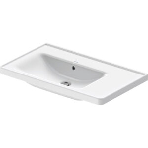 Duravit D-Neo wastafel met wondergliss 80x48x17cm 1 kraangat rechthoek Keramiek Wit 23698000601