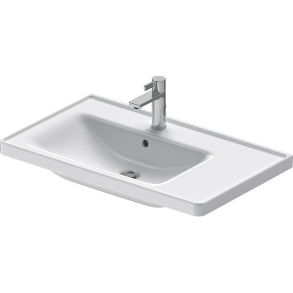 Duravit D-Neo wastafel met wondergliss 80x48x17cm 1 kraangat rechthoek Keramiek Wit 23698000001