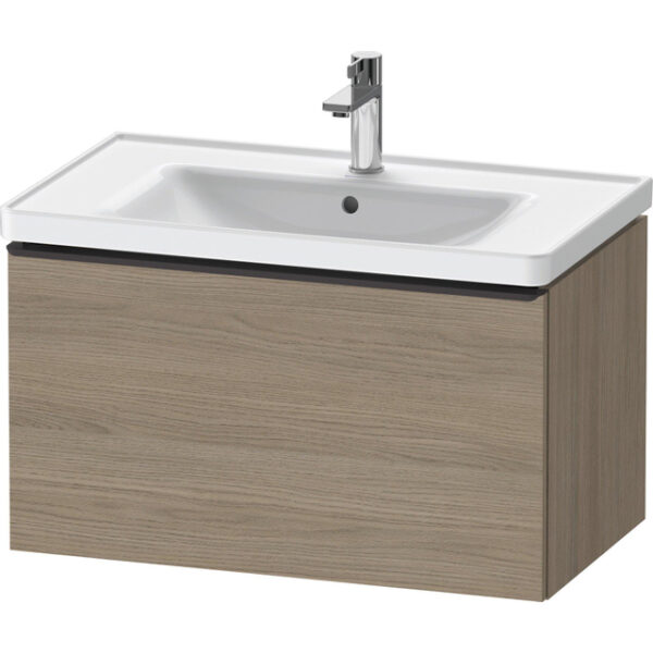 duravit d neo wastafelonderkast 78.4x44x45.2cm 1 lade met softclose eiken terra mat sw640629