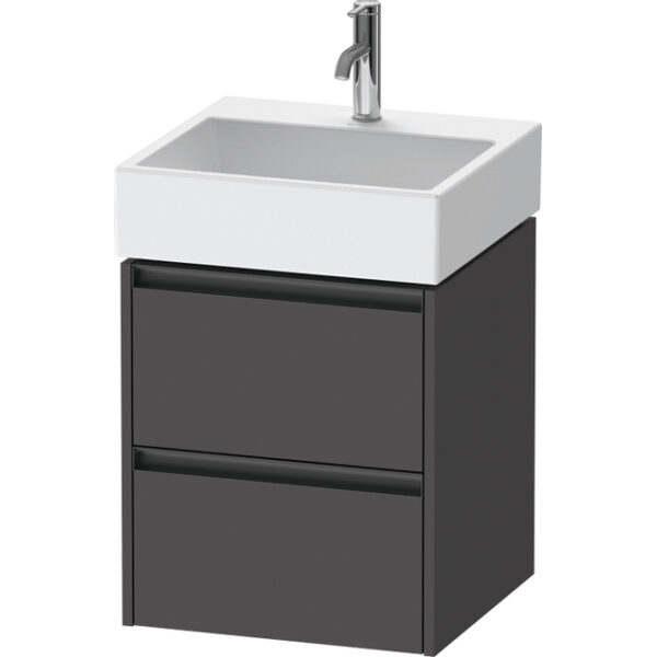 duravit ketho 2 wastafelonderbouwkast 2 laden 48.4x46x54.9cm grepen antraciet grafiet mat sw771804