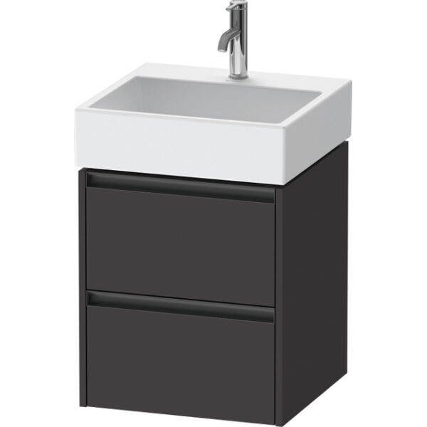 Duravit Ketho 2 wastafelonderbouwkast - 2 laden - 48.4x46x54.9cm - grepen antraciet - grafiet supermat K25274080800000