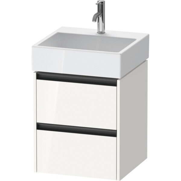 duravit ketho 2 wastafelonderbouwkast 2 laden 48.4x46x54.9cm grepen antraciet hoogglans wit sw772038