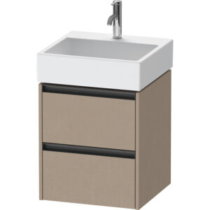 Duravit Ketho 2 wastafelonderbouwkast - 2 laden - 48.4x46x54.9cm - grepen antraciet - Linnen mat K25274075750000