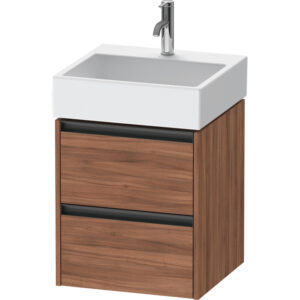 duravit ketho 2 wastafelonderbouwkast 2 laden 48.4x46x54.9cm grepen antraciet noten mat sw773098