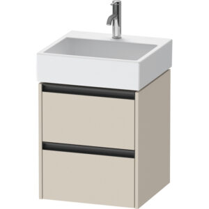 duravit ketho 2 wastafelonderbouwkast 2 laden 48.4x46x54.9cm grepen antraciet taupe supermat sw772440