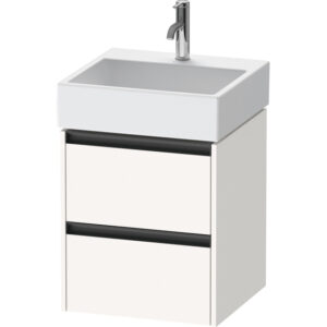 duravit ketho 2 wastafelonderbouwkast 2 laden 48.4x46x54.9cm grepen antraciet wit supermat sw772248