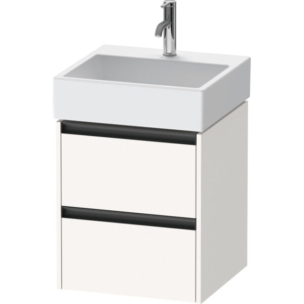 Duravit Ketho 2 wastafelonderbouwkast - 2 laden - 48.4x46x54.9cm - grepen antraciet - wit supermat K25274084840000