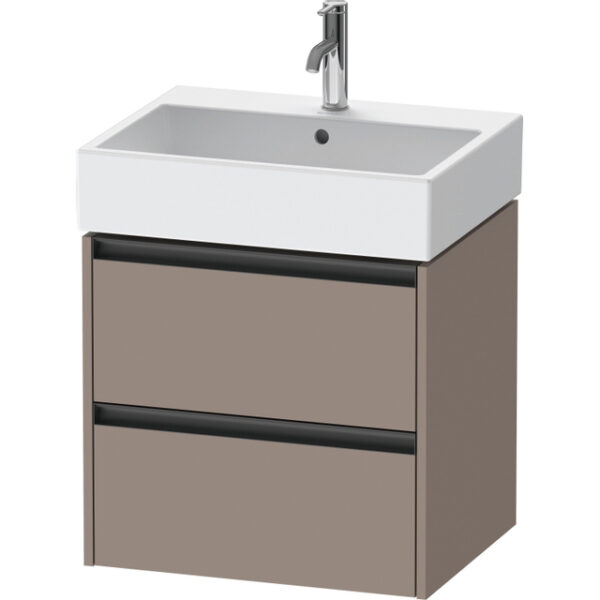 duravit ketho 2 wastafelonderbouwkast 2 laden 58.4x46x54.9cm grepen antraciet basalt mat sw772709